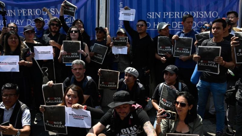 protestas de periodistas en Guatemala