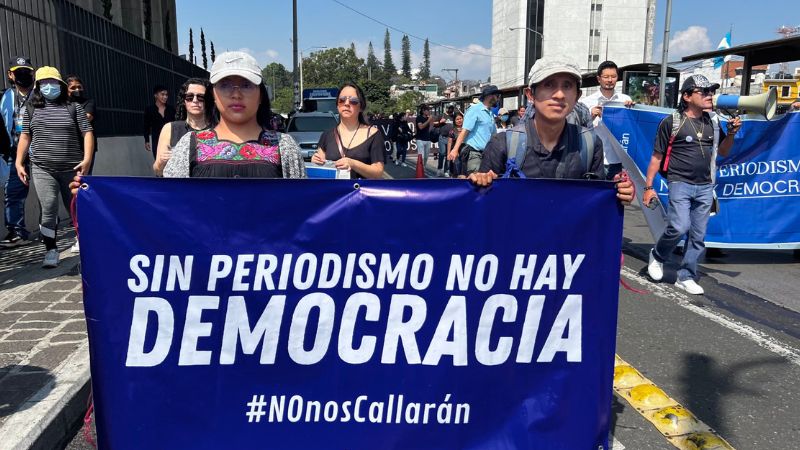 protestas de periodistas en Guatemala