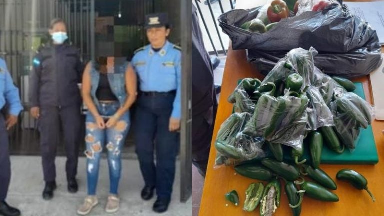 mujer pretendía meter droga en chiles