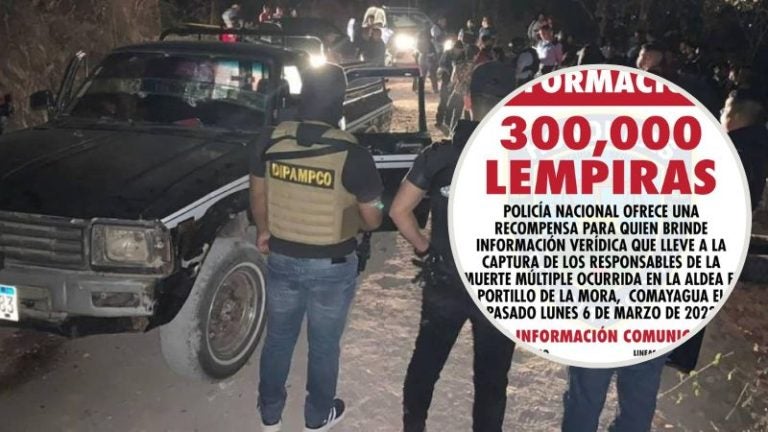 recompensa masacre en Comayagua