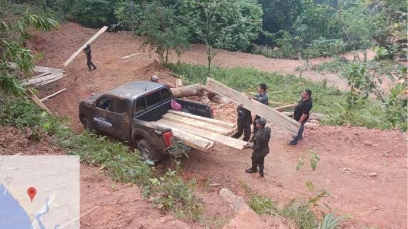 FFAA identifica apertura ilegal de carretera en Satuyé