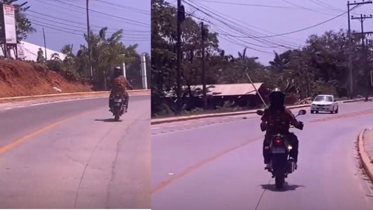 Motociclista en presunto estado de ebriedad «zigzaguea» en Roatán