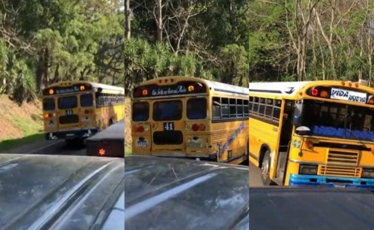 “Baja a los pasajeros”: Agentes sorprenden bus en contravía