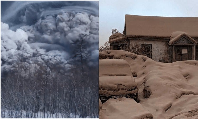 Volcán en Rusia hace erupción