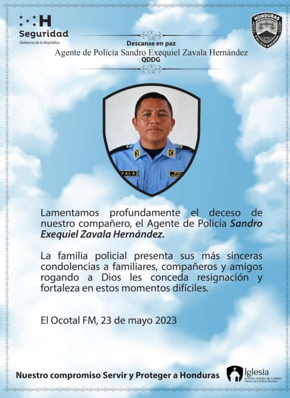Nota de duelo compartida por la PN.