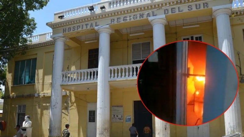 incendio sala de pediatría en Hospital del Sur