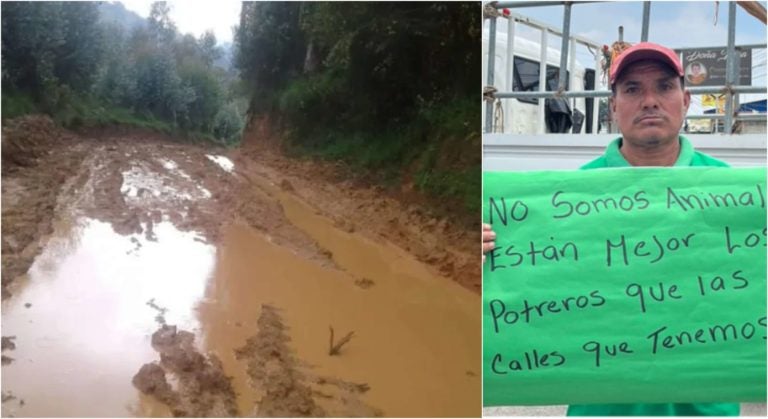 “No somos animales”: Protestan en Lempira por mal estado de calles