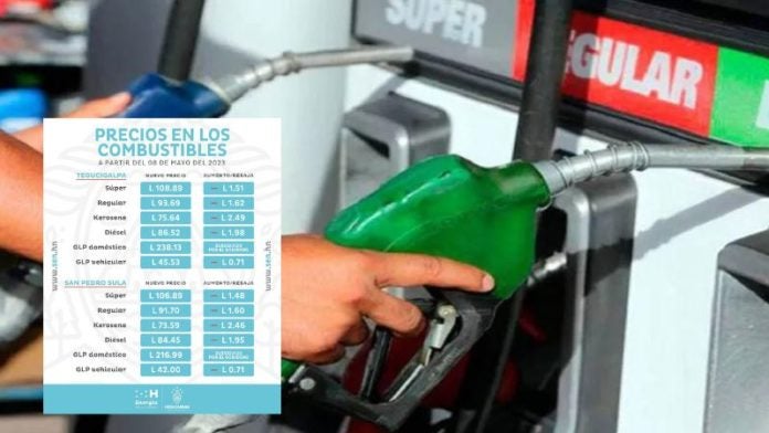 Precio combustibles lunes 8 mayo