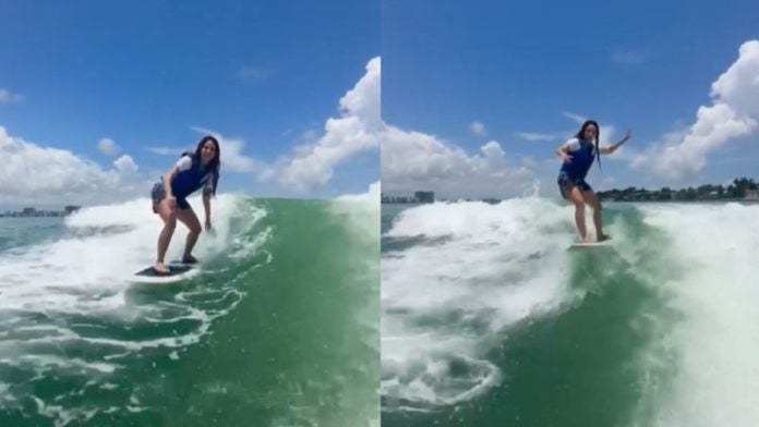 Shakira surfeando en Miami