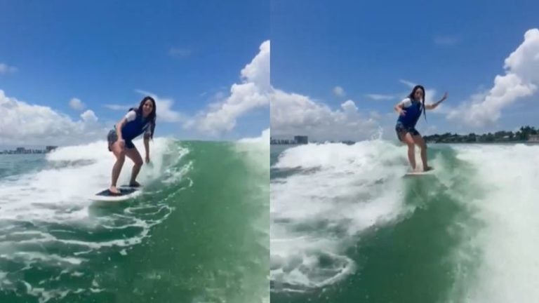 Shakira surfeando en Miami