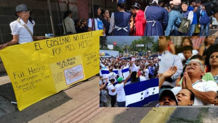 Evangélicos marchan contra doctrinas satánicas y matrimonio igualitario en TGU