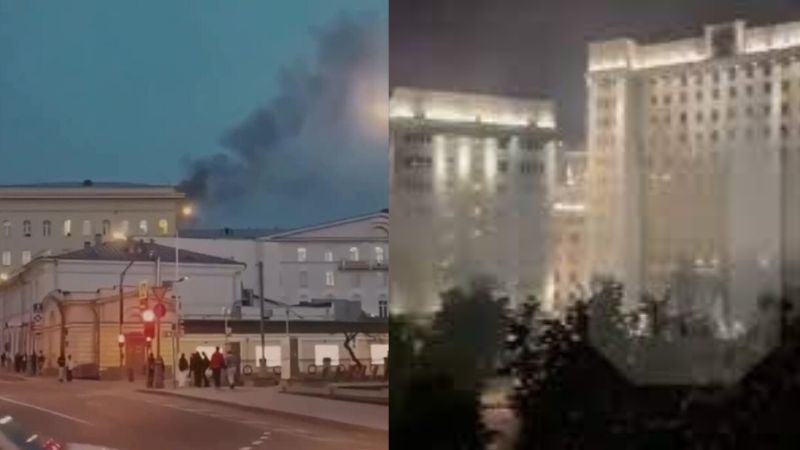 Reportan incendio en Ministerio de Defensa en Moscú; Rusia lo niega