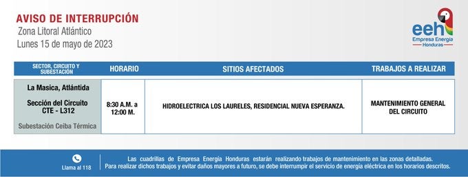 Comunicado de la ENEE.