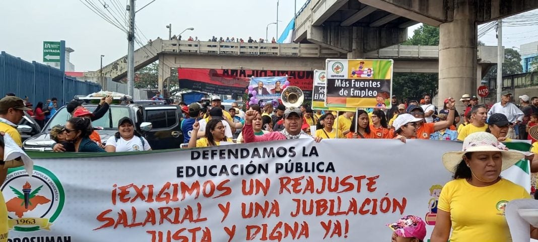 Marcha Día del Trabajador en Tegucigalpa.