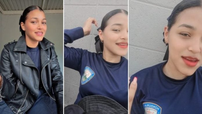 Policía hondureña en TikTok