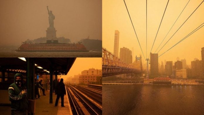 Nueva York bajo capa de humo