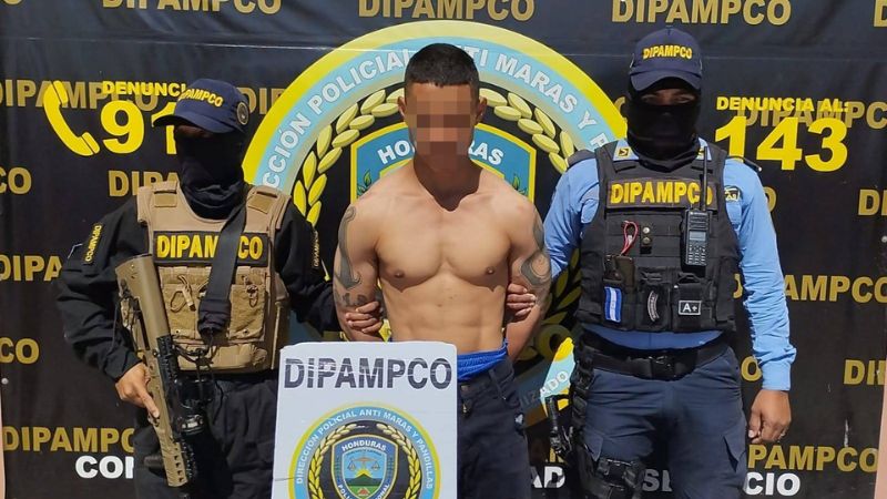 pandillero capturado en Tegucigalpa