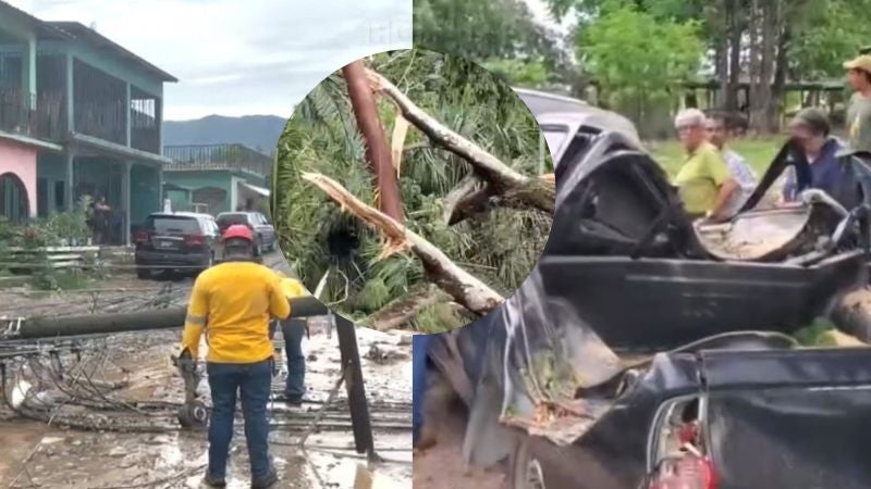 Lluvias provocan caída de postes de luz en Comayagua y La Ceiba
