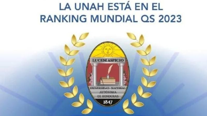UNAH figura entre las mejores universidades del mundo por tercer año consecutivo