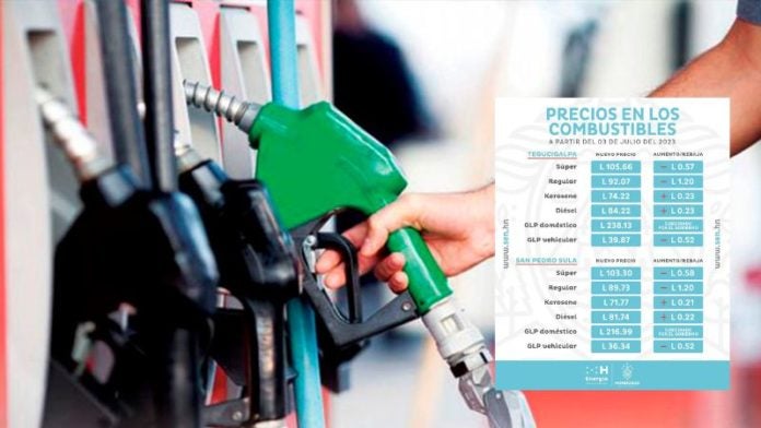 Precios combustibles lunes 3 julio