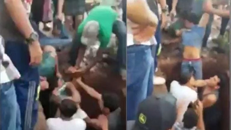 VIDEO | Hombres protagonizan una pelea en pleno entierro en Comayagua