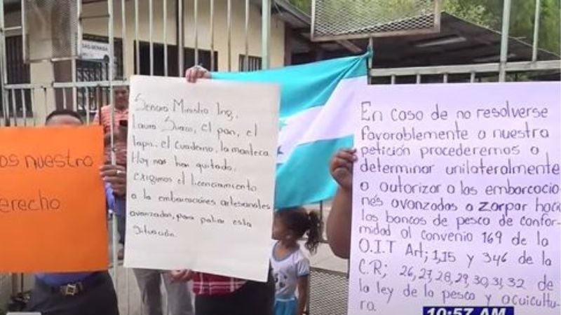 Misquitos protestan frente a la SAG