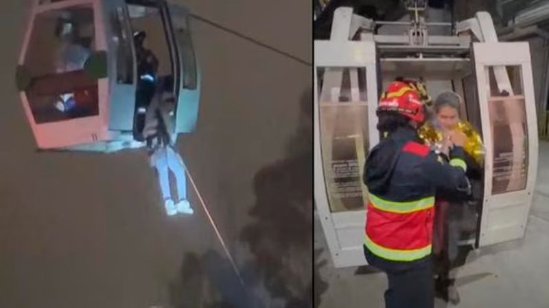 Rescatan a 75 personas atrapadas en teleférico en Ecuador