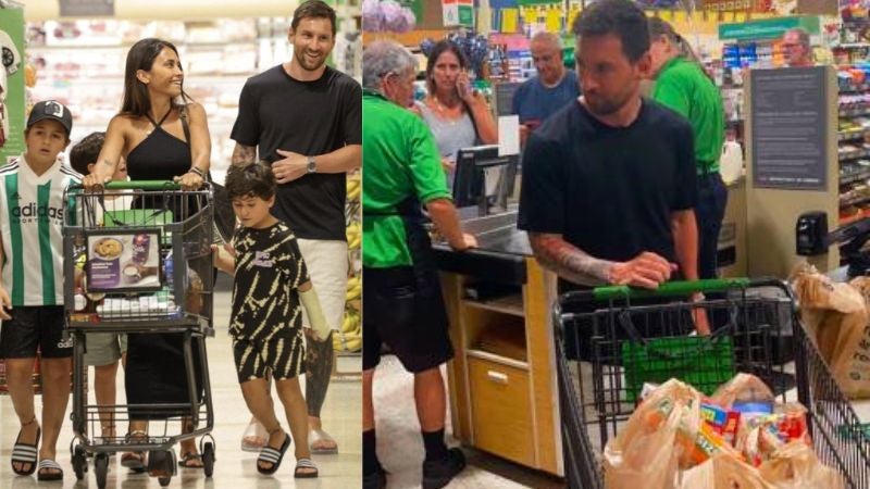 Messi comprando en supermercado