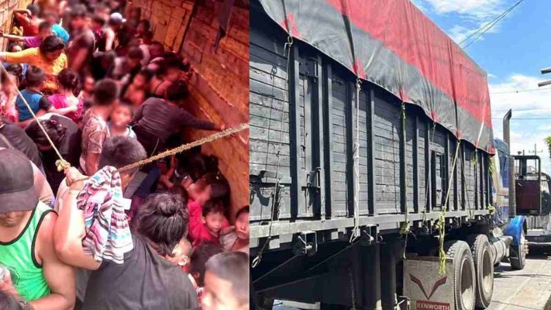 Rescatan 300 migrantes hacinados en un camión en México