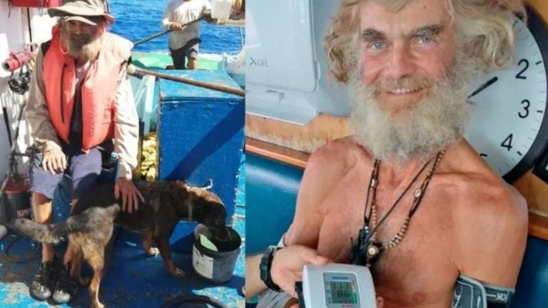 Rescatan a náufrago australiano y su perra tras 3 meses varados