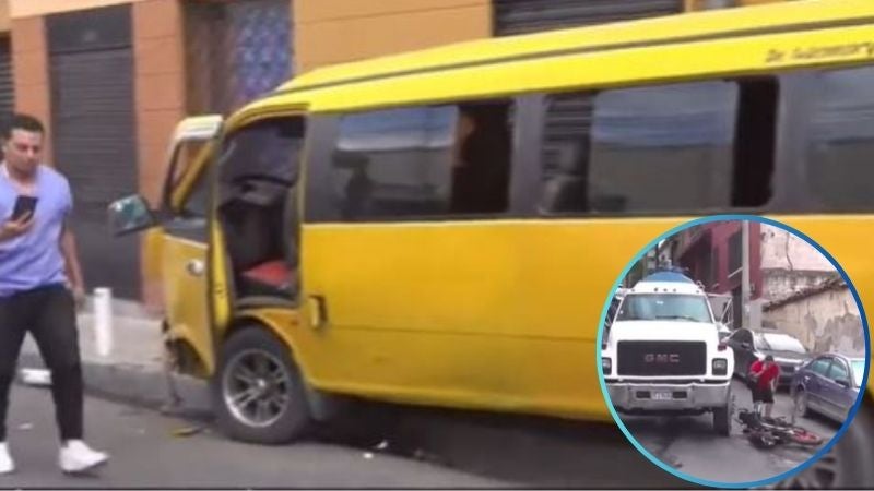 Microbús desenfrenado choca con varios carros en TGU; hay heridos