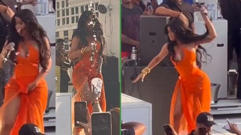 Cardi B lanza micrófono a una fan que le tiró una bebida en concierto