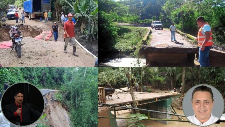 Carreteras dañadas en Honduras