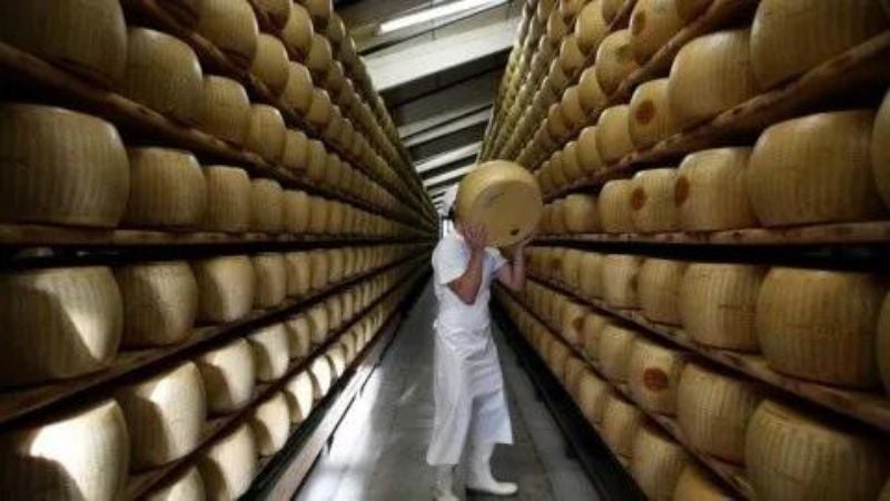 Muere empresario italiano aplastado por 25,000 ruedas de queso