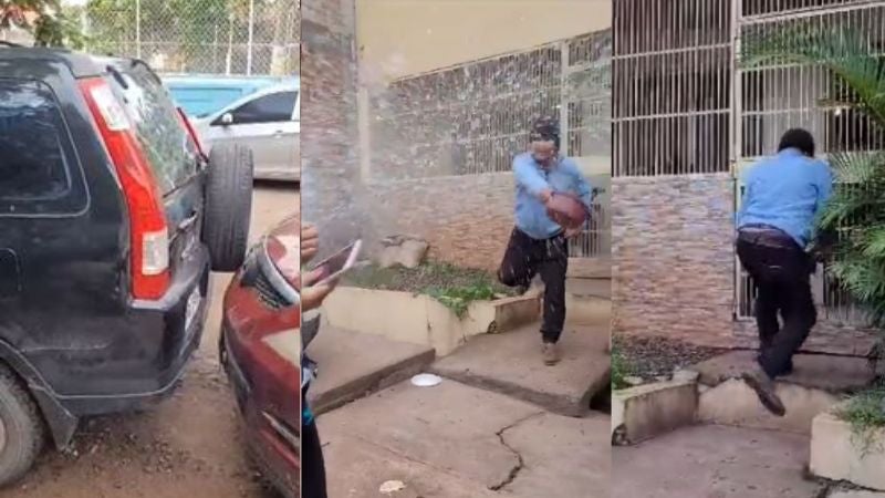 Vecino Furioso lanza agua a sus vecinas por estacionarse frente a su casa