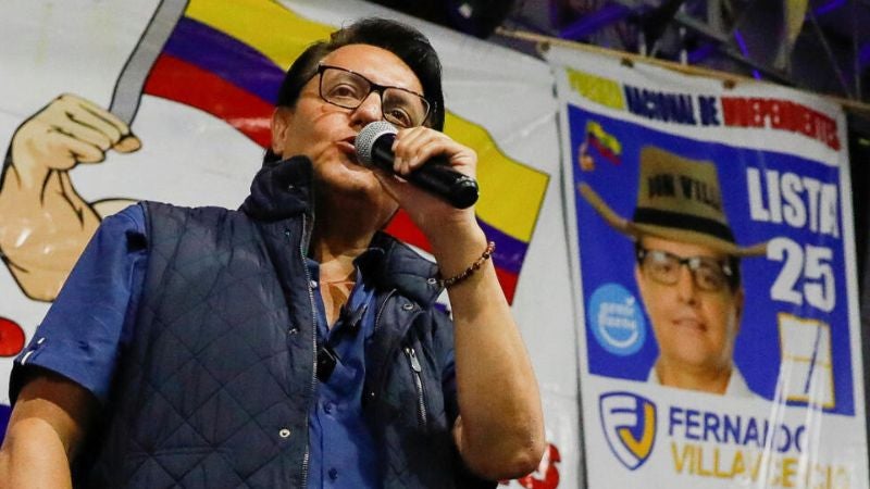 Estado excepción Ecuador asesinato candidato
