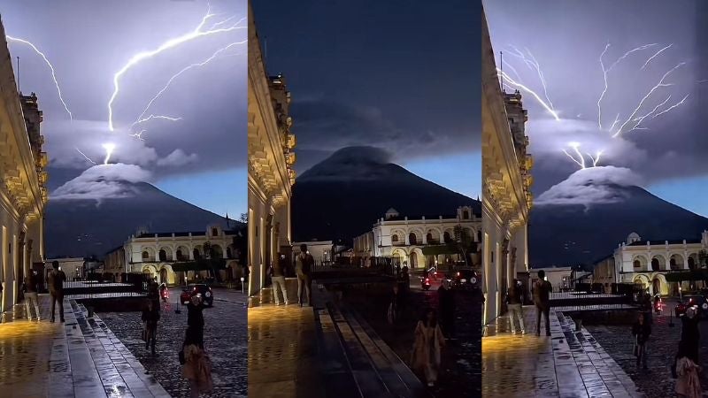 Video | Rayo cae en volcán de Guatemala y genera un impactante espectáculo