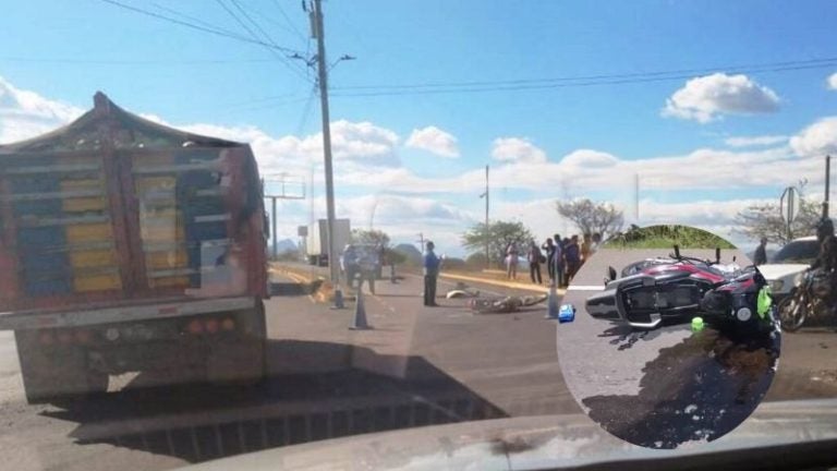 Motociclista pierde la vida tras impactar con camión en Choluteca