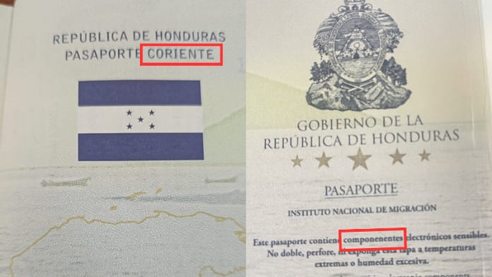 pasaportes emitido con errores ortográficos