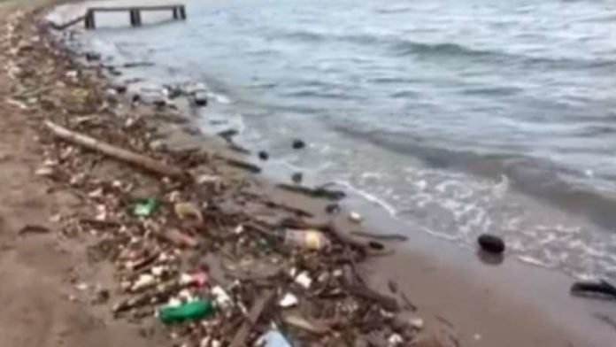 Basura de Guatemala en playas de Omoa