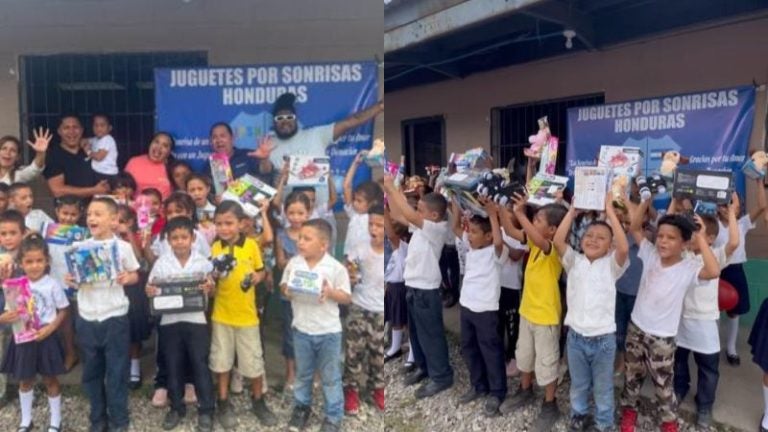 "La More" lleva regalos a niños