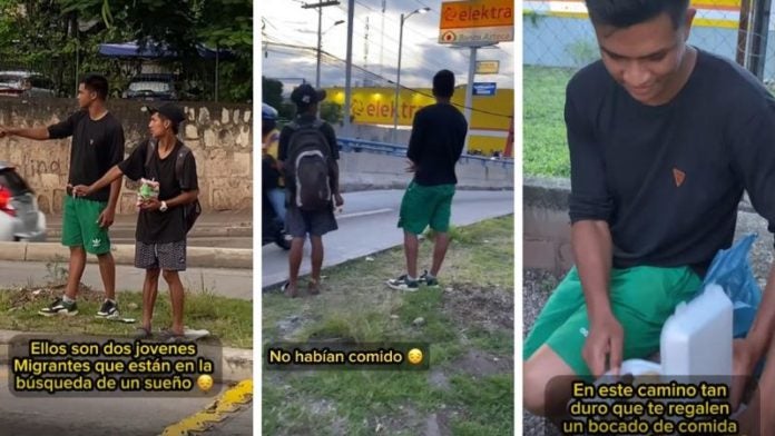 influencer lleva comida a migrantes