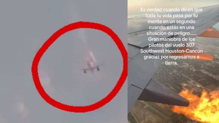 Motor de avión se incendia