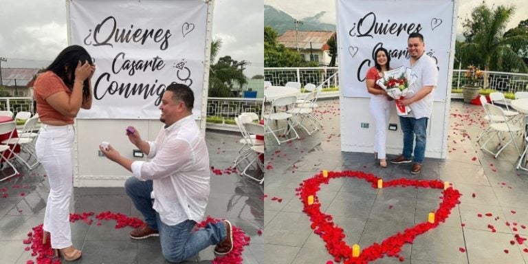 joven propone matrimonio a su novia