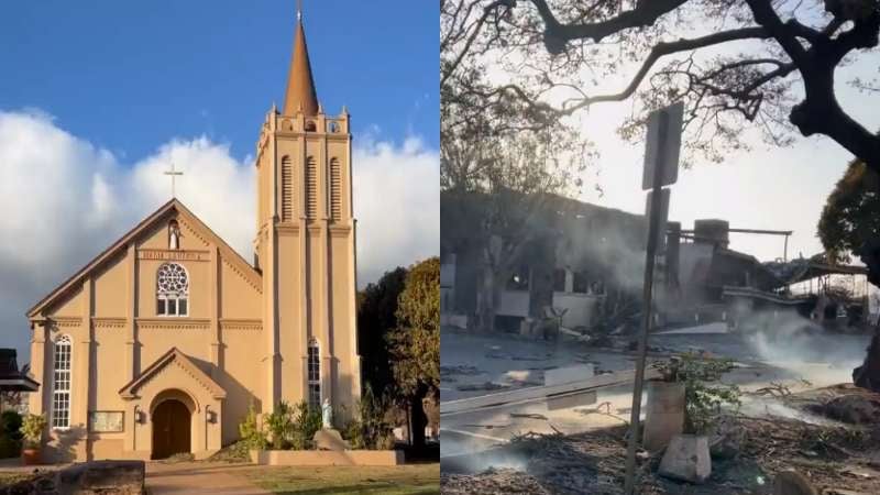 Iglesia intacta incendios Hawái