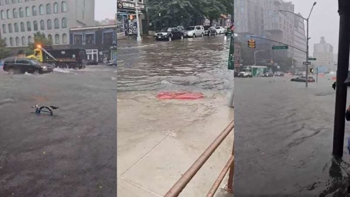 Inundaciones en calles de Nueva York