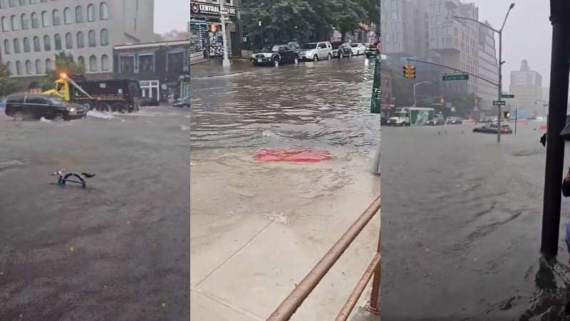 Inundaciones en calles de Nueva York