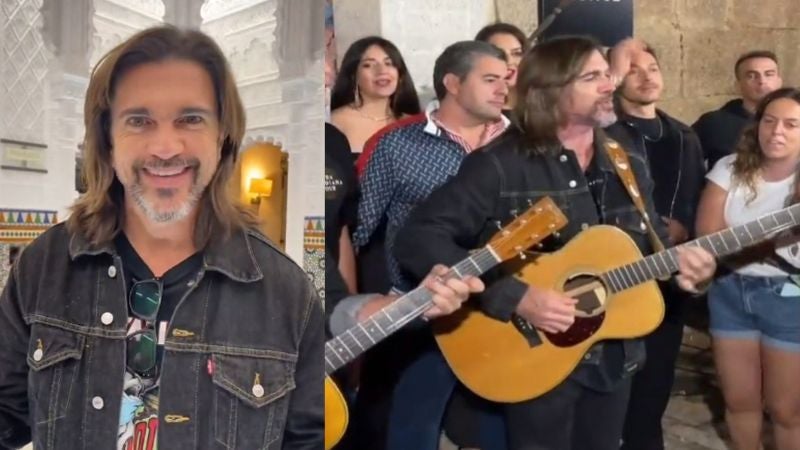 Juanes canta en la calle