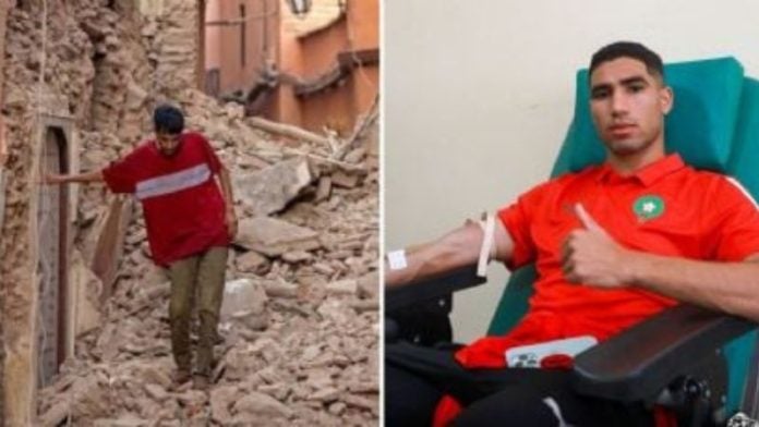 Jugadores de la selección de Marruecos donan sangre a víctimas del terremoto