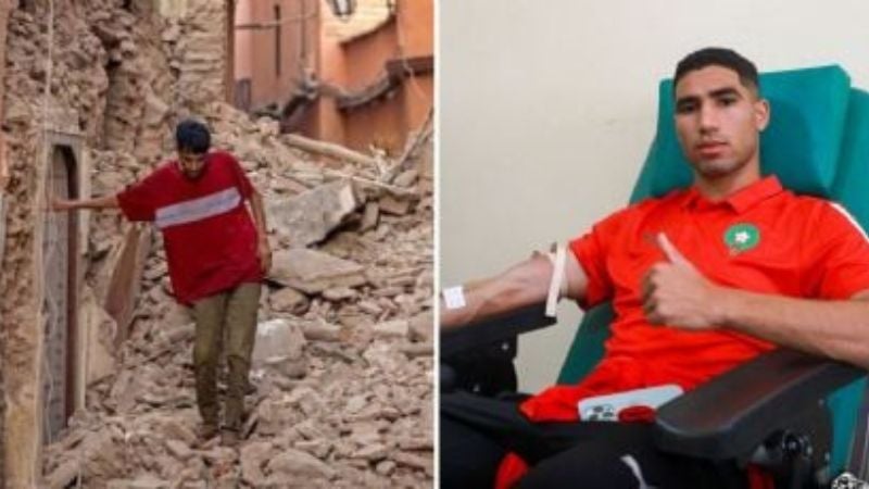 Jugadores de la selección de Marruecos donan sangre a víctimas del terremoto